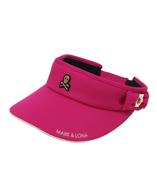【美品】Mark and Lona サンバイザー　F マーク＆ロナ ML 立体ロゴ刺繍サンバイザー レディースゴルフウェア