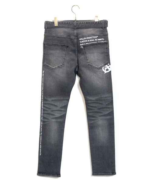 GALLIS ADDICTION（ガリスアディクション）の「GA MESSAGE DENIM PANTS/デニム ジョガー パンツ（デニムパンツ・メンズ・ブラック/インディゴブルー・S/M/L）」の8枚目の写真