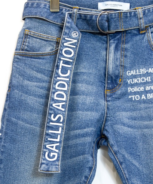 GALLIS ADDICTION（ガリスアディクション）の「GA MESSAGE DENIM PANTS/デニム ジョガー パンツ（デニムパンツ・メンズ・ブラック/インディゴブルー・S/M/L）」の4枚目の写真
