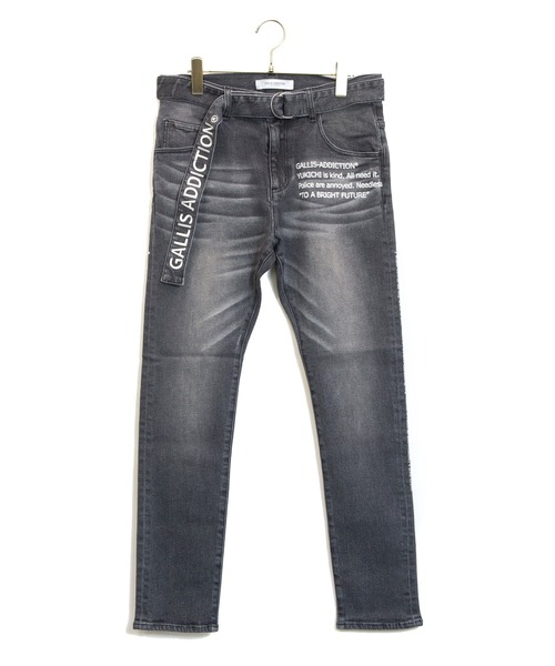 GALLIS ADDICTION（ガリスアディクション）の「GA MESSAGE DENIM PANTS/デニム ジョガー パンツ（デニムパンツ・メンズ・ブラック/インディゴブルー・S/M/L）」の18枚目の写真