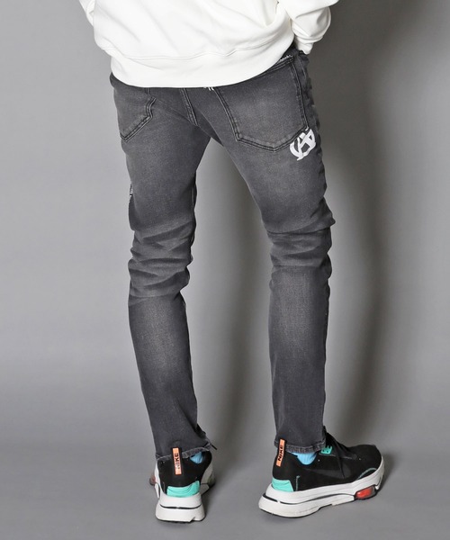 GALLIS ADDICTION（ガリスアディクション）の「GA MESSAGE DENIM PANTS/デニム ジョガー パンツ（デニムパンツ・メンズ・ブラック/インディゴブルー・S/M/L）」の19枚目の写真