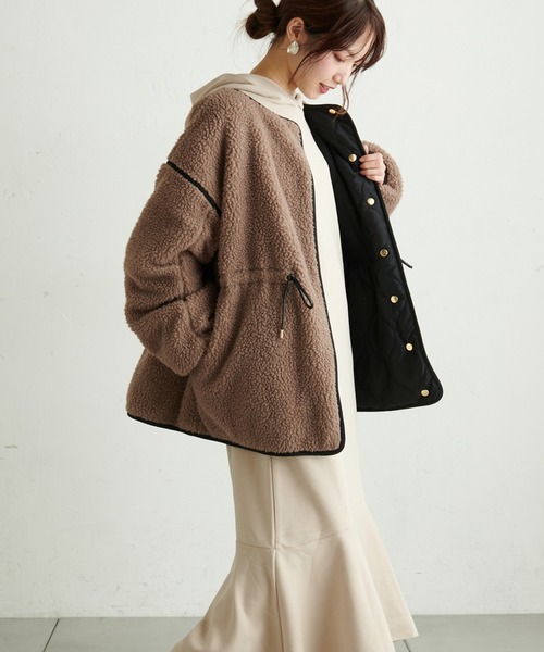 natural couture(ナチュラルクチュール)の「【WEB限定】ダンボールニットフードワンピース Mサイズ(ワンピース・レディース・ブラック/ブラウン/カーキ/ピンク/ライトベージュ・MEDIUM)」の7枚目の写真