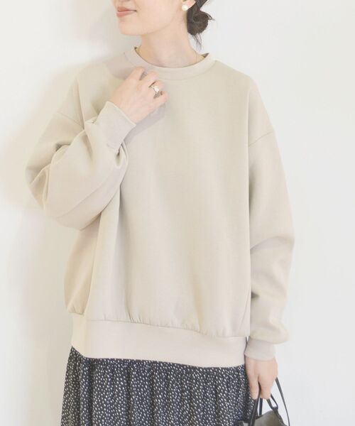 SHIPS（シップス）の「ダブルニットバックジッププルオーバー（Tシャツ/カットソー・レディース・ブラック/ベージュ/ピンク/ライトグレー・ONE SIZE）」の3枚目の写真