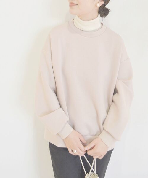 SHIPS（シップス）の「ダブルニットバックジッププルオーバー（Tシャツ/カットソー・レディース・ブラック/ベージュ/ピンク/ライトグレー・ONE SIZE）」の4枚目の写真