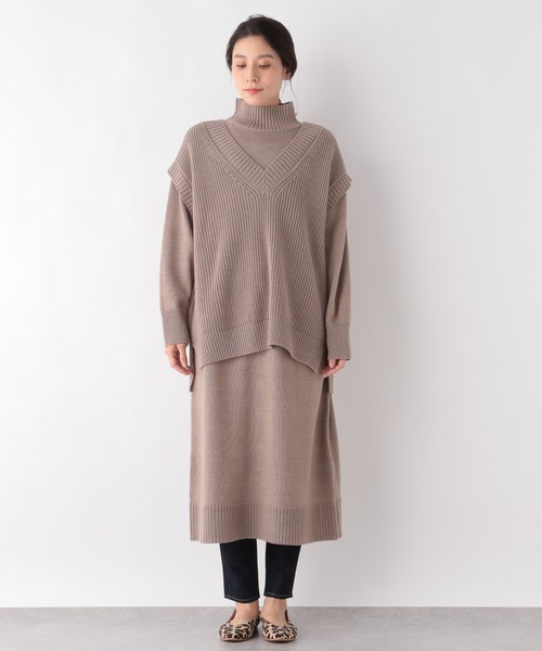 LEPSIM（レプシィム）の「2Pセットニットベストワンピース　922224（ワンピース・レディース・ブラック/カーキ/グレイッシュベージュ・FREE）」の20枚目の写真