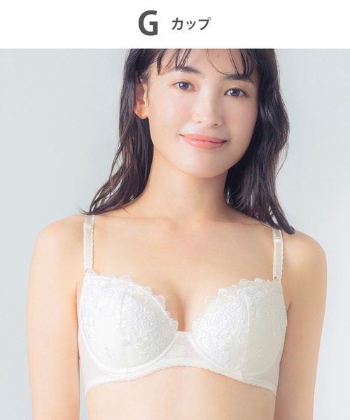ななさん専用【meer.】BARE BUSTIER /WHT 新品未使用 楽なのにキレイ・プリントノンワイヤーブラジャーショーツ（上下