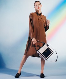 16匁シルクデシン サンドウォッシュ ロングシャツ