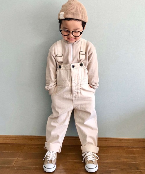 UNIVERSAL OVERALL（ユニバーサルオーバーオール）の「【UNIVERSAL OVERALL×TYPY】別注サロペット（サロペット/オーバーオール・キッズ・オフホワイト/ブラック・SMALL/MEDIUM/LARGE/X-LARGE/XX-LARGE）」の8枚目の写真