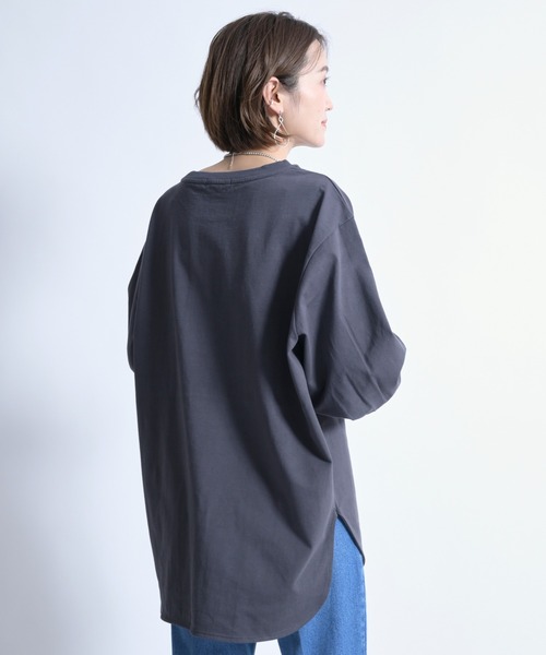 DouDou（ドゥドゥ）の「袖タックボリュームT（Tシャツ/カットソー・レディース・チャコールグレー/オフホワイト/ライトグレー・FREE）」の5枚目の写真