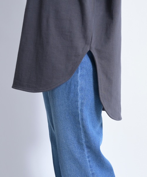 DouDou（ドゥドゥ）の「袖タックボリュームT（Tシャツ/カットソー・レディース・チャコールグレー/オフホワイト/ライトグレー・FREE）」の6枚目の写真