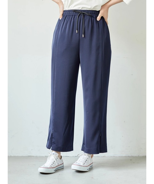 Editt by YECCA VECCA（エディットバイイェッカヴェッカ）の「2wayスリットワイドパンツ　＊（その他パンツ・レディース・レッド/ライトベージュ/ダークネイビー・FREE）」の4枚目の写真