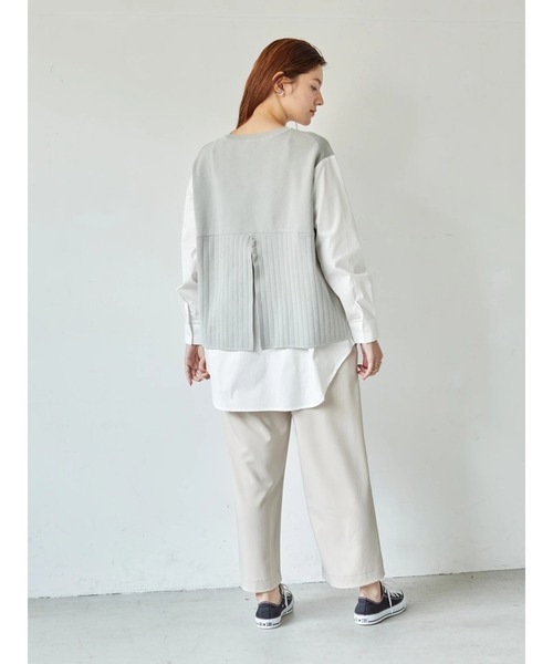 Editt by YECCA VECCA（エディットバイイェッカヴェッカ）の「2wayスリットワイドパンツ　＊（その他パンツ・レディース・レッド/ライトベージュ/ダークネイビー・FREE）」の9枚目の写真