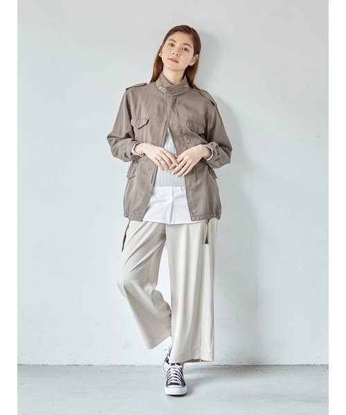 Editt by YECCA VECCA（エディットバイイェッカヴェッカ）の「2wayスリットワイドパンツ　＊（その他パンツ・レディース・レッド/ライトベージュ/ダークネイビー・FREE）」の10枚目の写真