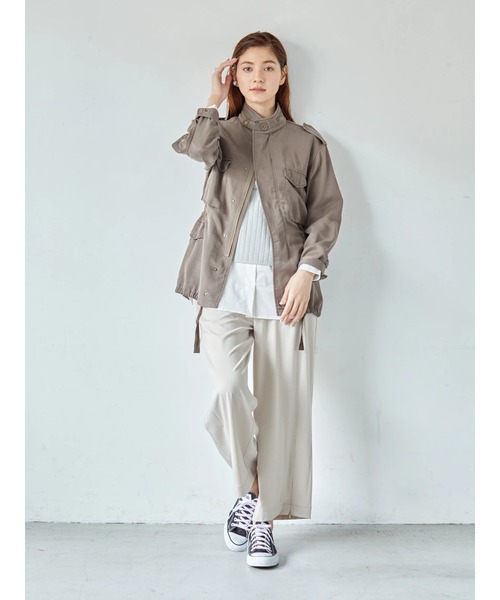 Editt by YECCA VECCA（エディットバイイェッカヴェッカ）の「2wayスリットワイドパンツ　＊（その他パンツ・レディース・レッド/ライトベージュ/ダークネイビー・FREE）」の11枚目の写真