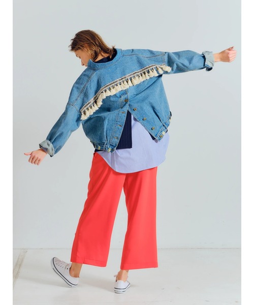 Editt by YECCA VECCA（エディットバイイェッカヴェッカ）の「2wayスリットワイドパンツ　＊（その他パンツ・レディース・レッド/ライトベージュ/ダークネイビー・FREE）」の15枚目の写真