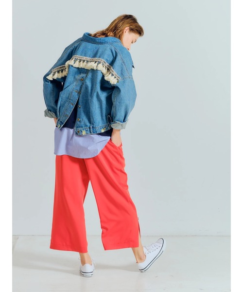 Editt by YECCA VECCA（エディットバイイェッカヴェッカ）の「2wayスリットワイドパンツ　＊（その他パンツ・レディース・レッド/ライトベージュ/ダークネイビー・FREE）」の16枚目の写真