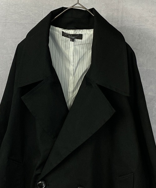 Beno（ビーノ）の「コットンツイル ワイドシルエット ショート トレンチ ブルゾン（ブルゾン・メンズ・チャコールグレー/ブラック/ベージュ/ネイビー/オフホワイト/オリーブ/グレイッシュブルー・M/L）」の9枚目の写真