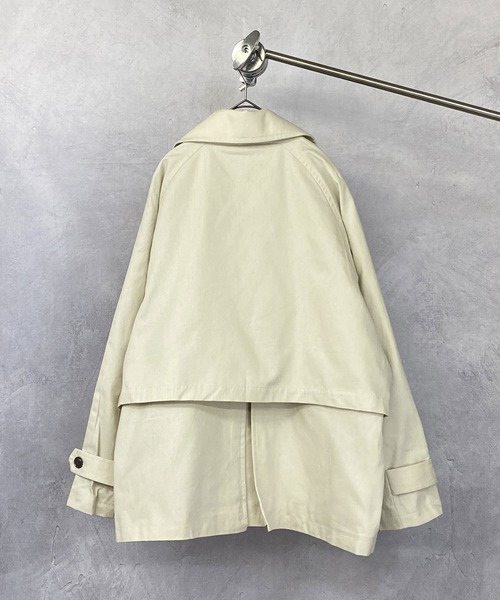 Beno（ビーノ）の「コットンツイル ワイドシルエット ショート トレンチ ブルゾン（ブルゾン・メンズ・チャコールグレー/ブラック/ベージュ/ネイビー/オフホワイト/オリーブ/グレイッシュブルー・M/L）」の13枚目の写真