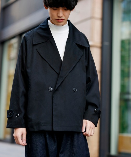 Beno（ビーノ）の「コットンツイル ワイドシルエット ショート トレンチ ブルゾン（ブルゾン・メンズ・チャコールグレー/ブラック/ベージュ/ネイビー/オフホワイト/オリーブ/グレイッシュブルー・M/L）」の15枚目の写真