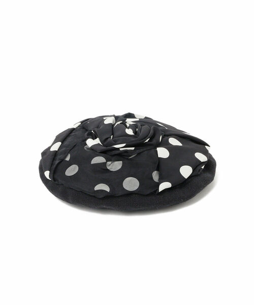 CAROLINA GLASER（カロリナ グレイサー）の「Barairo no Boushi × CAROLINA GLASER / ドットシフォン ベレー帽（キャップ・レディース・ブラック・ONE SIZE）」の7枚目の写真