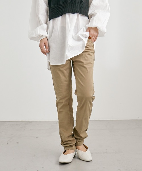 Fashion Letter（ファッションレター）の「ストレッチツイルスキニーパンツ（その他パンツ・レディース・ブラック/ベージュ/カーキ/チャコール/キナリ・M/LL/3L/4L/L）」の4枚目の写真