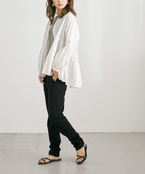 Fashion Letter（ファッションレター）の「ストレッチツイルスキニーパンツ（その他パンツ・レディース・ブラック/ベージュ/カーキ/チャコール/キナリ・M/LL/3L/4L/L）」の12枚目の写真