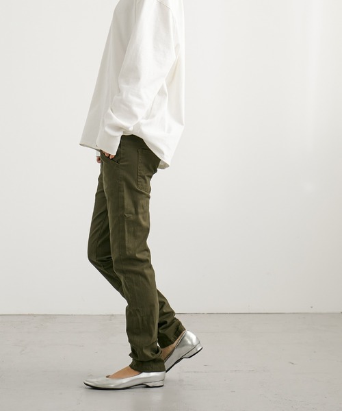 Fashion Letter（ファッションレター）の「ストレッチツイルスキニーパンツ（その他パンツ・レディース・ブラック/ベージュ/カーキ/チャコール/キナリ・M/LL/3L/4L/L）」の9枚目の写真