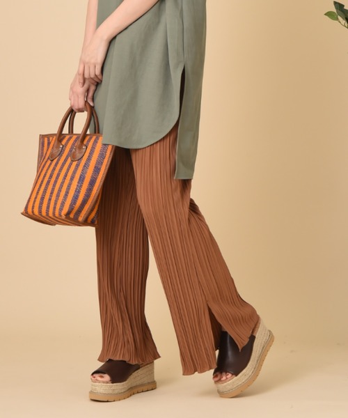 INTERPLANET(インタープラネット)の「カットプリーツパンツ(その他パンツ・レディース・ブラック/グレー/キャメル・FREE)」の7枚目の写真