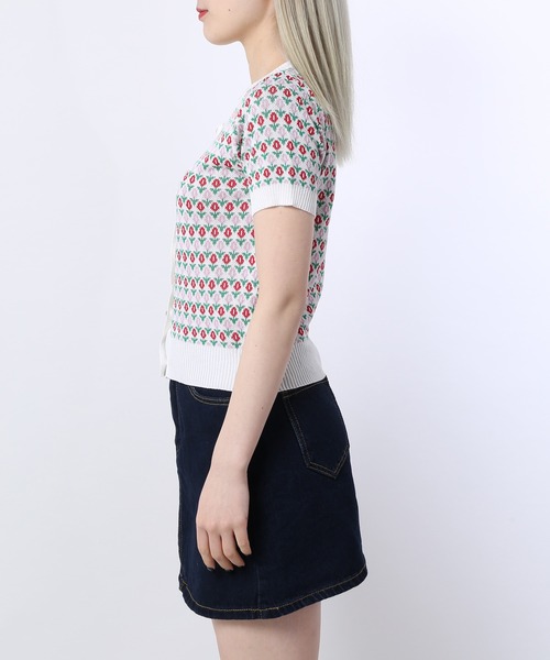 WC（ダブル シー）の「フラワーパール半袖カーディガン（カーディガン/ボレロ・レディース・ホワイト・FREE）」の3枚目の写真