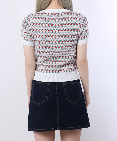 WC（ダブル シー）の「フラワーパール半袖カーディガン（カーディガン/ボレロ・レディース・ホワイト・FREE）」の4枚目の写真