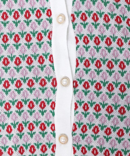 WC（ダブル シー）の「フラワーパール半袖カーディガン（カーディガン/ボレロ・レディース・ホワイト・FREE）」の5枚目の写真