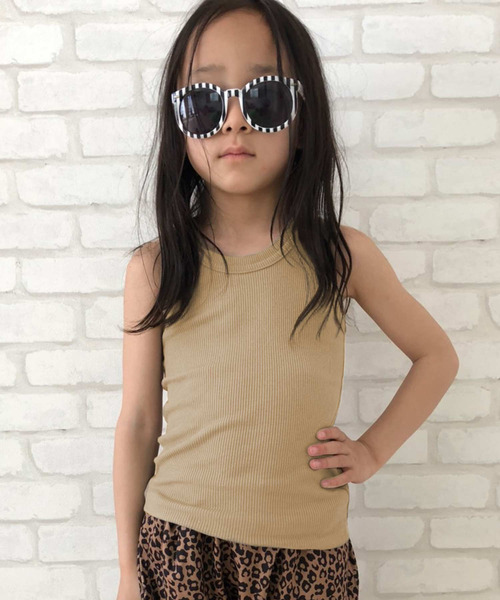 THE CASUAL(カジュアル)の「無地 ボーダー テレコタンクトップ キッズ(タンクトップ・キッズ・ネイビー/杢グレー/モカ/ベージュ/オフホワイト/ブラック/カーキ系/グレー系/グレー系1/カーキ/ブラウン系/チャコール・160cm/150cm/140cm/120cm/110cm/100cm/130cm)」の9枚目の写真