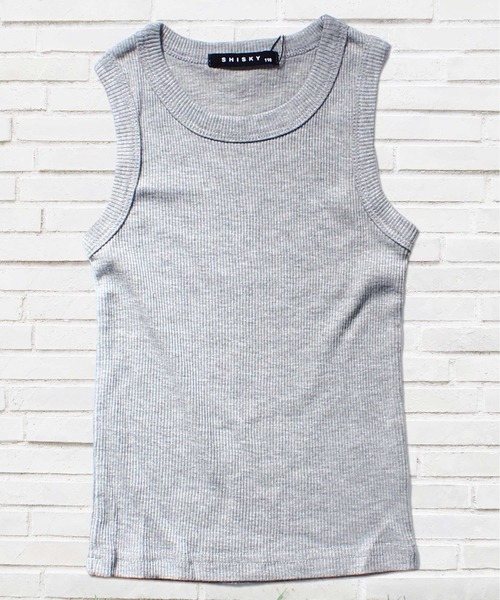 THE CASUAL(カジュアル)の「無地 ボーダー テレコタンクトップ キッズ(タンクトップ・キッズ・ネイビー/杢グレー/モカ/ベージュ/オフホワイト/ブラック/カーキ系/グレー系/グレー系1/カーキ/ブラウン系/チャコール・160cm/150cm/140cm/120cm/110cm/100cm/130cm)」の3枚目の写真