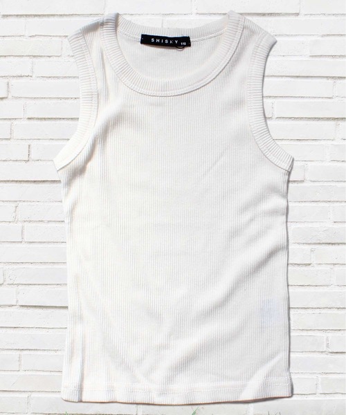 THE CASUAL(カジュアル)の「無地 ボーダー テレコタンクトップ キッズ(タンクトップ・キッズ・ネイビー/杢グレー/モカ/ベージュ/オフホワイト/ブラック/カーキ系/グレー系/グレー系1/カーキ/ブラウン系/チャコール・160cm/150cm/140cm/120cm/110cm/100cm/130cm)」の2枚目の写真