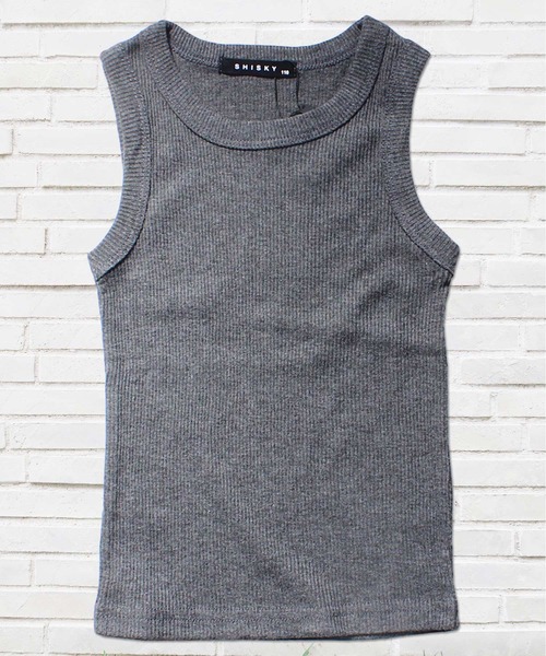 THE CASUAL(カジュアル)の「無地 ボーダー テレコタンクトップ キッズ(タンクトップ・キッズ・ネイビー/杢グレー/モカ/ベージュ/オフホワイト/ブラック/カーキ系/グレー系/グレー系1/カーキ/ブラウン系/チャコール・160cm/150cm/140cm/120cm/110cm/100cm/130cm)」の4枚目の写真