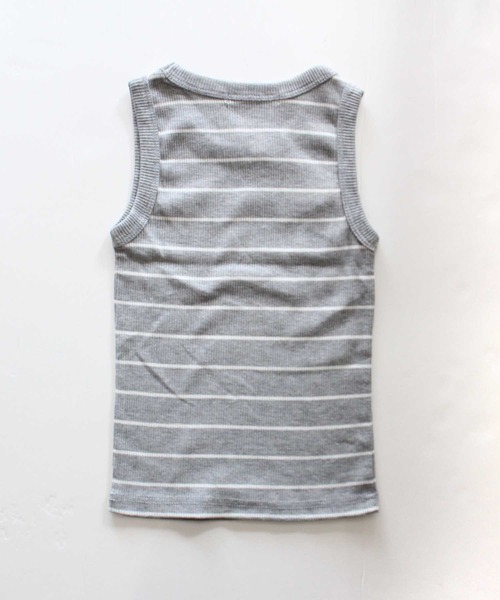 THE CASUAL(カジュアル)の「無地 ボーダー テレコタンクトップ キッズ(タンクトップ・キッズ・ネイビー/杢グレー/モカ/ベージュ/オフホワイト/ブラック/カーキ系/グレー系/グレー系1/カーキ/ブラウン系/チャコール・160cm/150cm/140cm/120cm/110cm/100cm/130cm)」の16枚目の写真