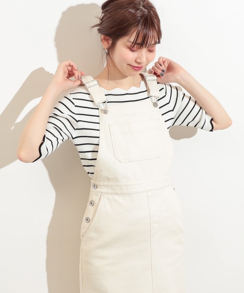 natural couture(ナチュラルクチュール)の「袖口配色スカラップ強撚ニット(ニット/セーター・レディース・ネイビー/アイボリー/その他1/その他2/その他3/ライトベージュ・FREE)」の4枚目の写真