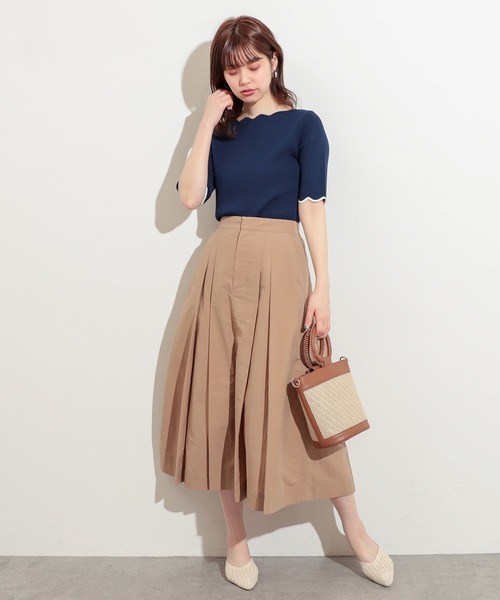 natural couture(ナチュラルクチュール)の「袖口配色スカラップ強撚ニット(ニット/セーター・レディース・ネイビー/アイボリー/その他1/その他2/その他3/ライトベージュ・FREE)」の21枚目の写真