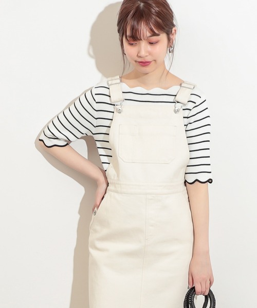 natural couture(ナチュラルクチュール)の「袖口配色スカラップ強撚ニット(ニット/セーター・レディース・ネイビー/アイボリー/その他1/その他2/その他3/ライトベージュ・FREE)」の14枚目の写真