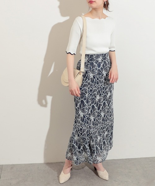 natural couture(ナチュラルクチュール)の「袖口配色スカラップ強撚ニット(ニット/セーター・レディース・ネイビー/アイボリー/その他1/その他2/その他3/ライトベージュ・FREE)」の20枚目の写真
