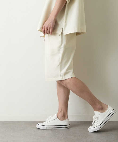 ZIP FIVE（ジップファイブ）の「【ZIP FIVE】【サマーセットアップ　2点セット】リネンライクショートパンツ ＆　リネンライクオープンカラーシャツ（セットアップ・メンズ・ベージュ/ブルー/ブラウン/アイボリー/ブラック/オリーブ・LARGE/MEDIUM/X-LARGE）」の11枚目の写真