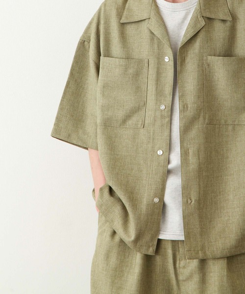 ZIP FIVE（ジップファイブ）の「【ZIP FIVE】【サマーセットアップ　2点セット】リネンライクショートパンツ ＆　リネンライクオープンカラーシャツ（セットアップ・メンズ・ベージュ/ブルー/ブラウン/アイボリー/ブラック/オリーブ・LARGE/MEDIUM/X-LARGE）」の22枚目の写真