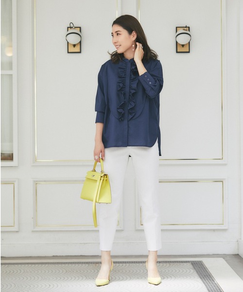 &. NOSTALGIA（アンドドットノスタルジア）の「フリルシャツブラウス（シャツ/ブラウス・レディース・ネイビー/ホワイト・FREE）」の6枚目の写真