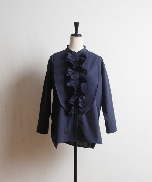 &. NOSTALGIA（アンドドットノスタルジア）の「フリルシャツブラウス（シャツ/ブラウス・レディース・ネイビー/ホワイト・FREE）」の12枚目の写真