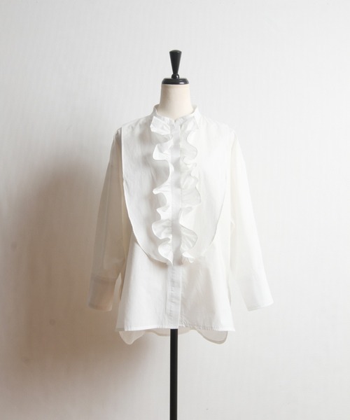&. NOSTALGIA（アンドドットノスタルジア）の「フリルシャツブラウス（シャツ/ブラウス・レディース・ネイビー/ホワイト・FREE）」の13枚目の写真