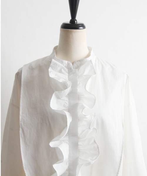 &. NOSTALGIA（アンドドットノスタルジア）の「フリルシャツブラウス（シャツ/ブラウス・レディース・ネイビー/ホワイト・FREE）」の17枚目の写真