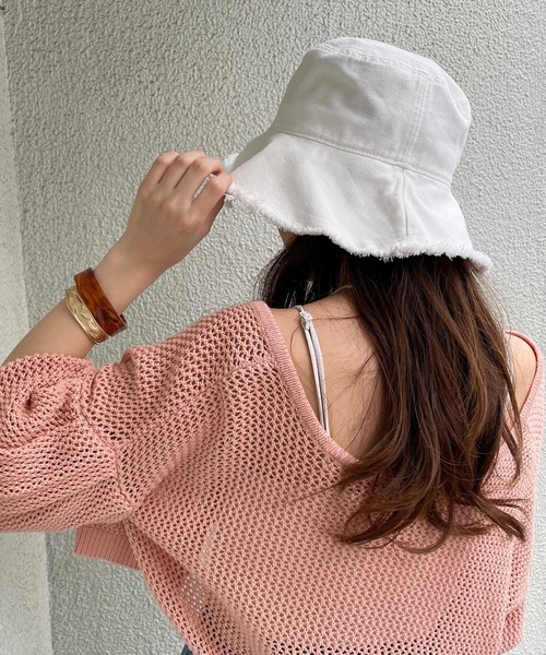 Chico(チコ)の「【新色追加】キャンバスフリンジバケットハット(ハット・レディース・ブラック/ライトベージュ/ホワイト/ブラウン・FREE)」の14枚目の写真