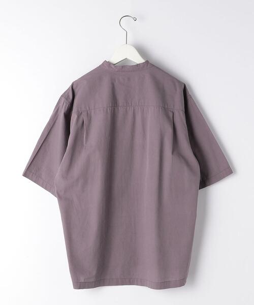 green label relaxing（グリーンレーベルリラクシング）の「CM ドライ コットン バギー バンドカラー 半袖 シャツ（シャツ/ブラウス・メンズ・ブラック/オリーブ/ライラック・LARGE/SMALL/MEDIUM）」の16枚目の写真