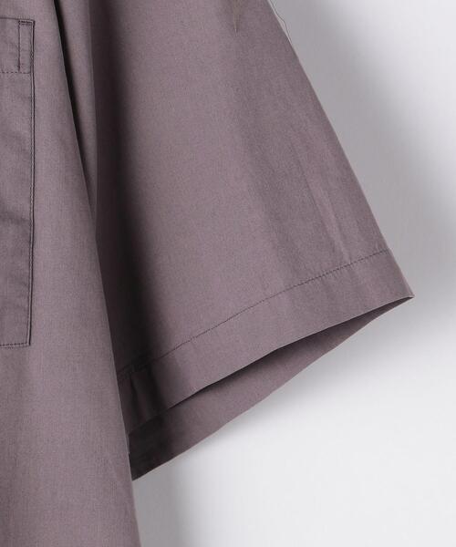 green label relaxing（グリーンレーベルリラクシング）の「CM ドライ コットン バギー バンドカラー 半袖 シャツ（シャツ/ブラウス・メンズ・ブラック/オリーブ/ライラック・LARGE/SMALL/MEDIUM）」の5枚目の写真