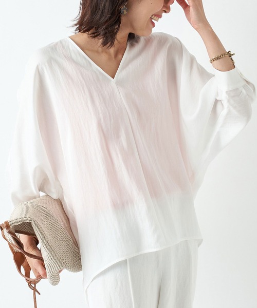 RIVE DROITE（リヴドロワ）の「テンセルツイルリラックスブラウス（シャツ/ブラウス・レディース・オフホワイト/ベージュ/オレンジ・FREE）」の2枚目の写真